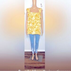 LC Lauren Conrad Yellow Floral Top